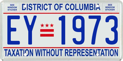 DC license plate EY1973