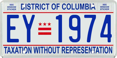 DC license plate EY1974