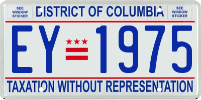 DC license plate EY1975