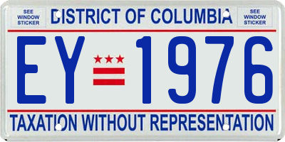 DC license plate EY1976