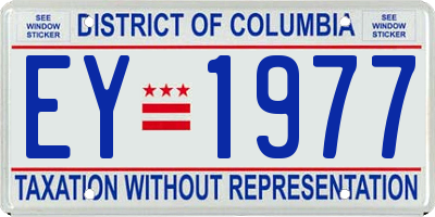 DC license plate EY1977