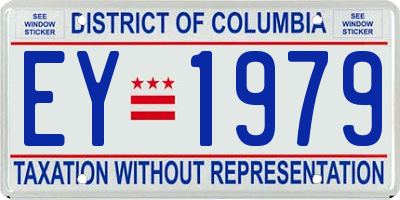 DC license plate EY1979