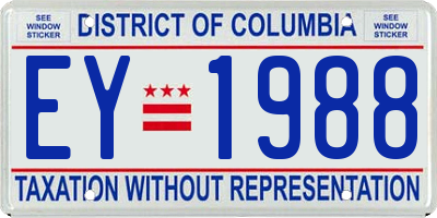 DC license plate EY1988