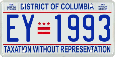 DC license plate EY1993