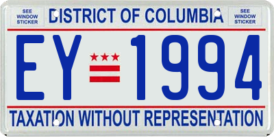 DC license plate EY1994