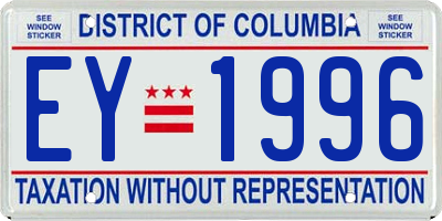 DC license plate EY1996