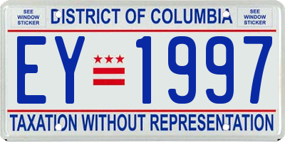 DC license plate EY1997