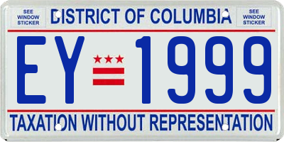 DC license plate EY1999