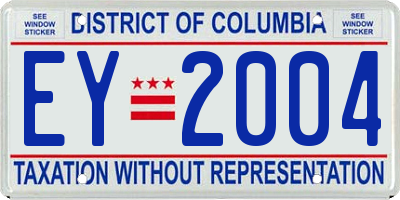 DC license plate EY2004