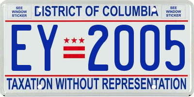 DC license plate EY2005