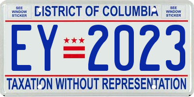 DC license plate EY2023