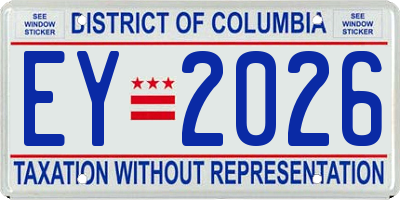 DC license plate EY2026