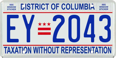 DC license plate EY2043