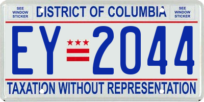 DC license plate EY2044