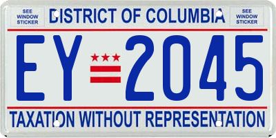 DC license plate EY2045