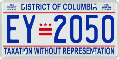 DC license plate EY2050