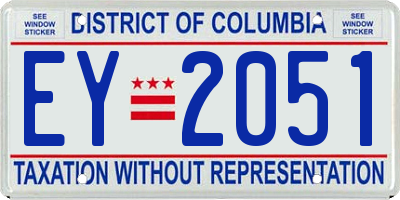 DC license plate EY2051