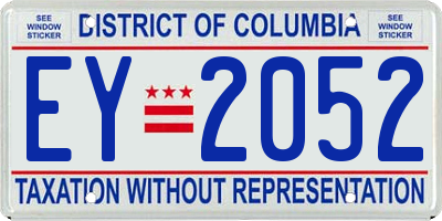 DC license plate EY2052