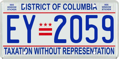 DC license plate EY2059