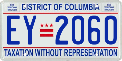 DC license plate EY2060