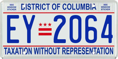 DC license plate EY2064