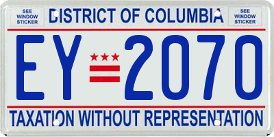 DC license plate EY2070