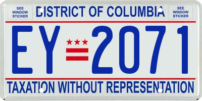 DC license plate EY2071