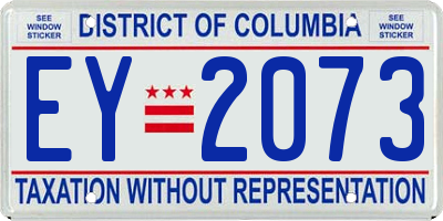 DC license plate EY2073