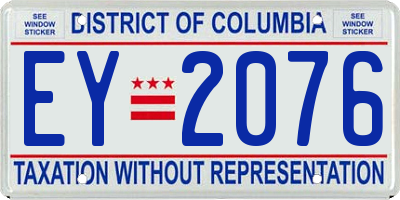 DC license plate EY2076