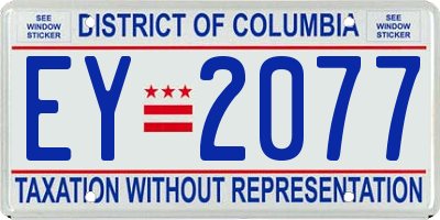 DC license plate EY2077