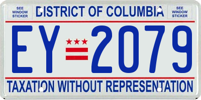 DC license plate EY2079