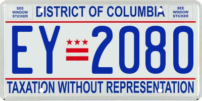 DC license plate EY2080