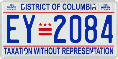 DC license plate EY2084