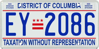 DC license plate EY2086