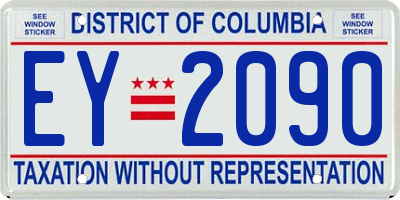 DC license plate EY2090