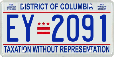 DC license plate EY2091