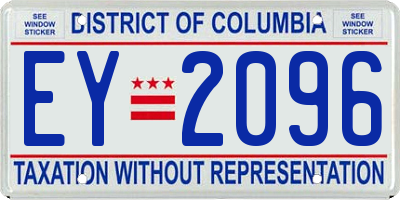 DC license plate EY2096