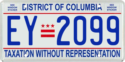 DC license plate EY2099