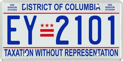 DC license plate EY2101