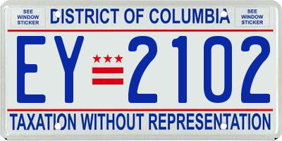 DC license plate EY2102