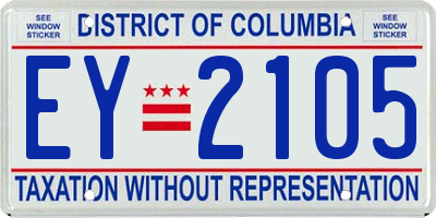 DC license plate EY2105