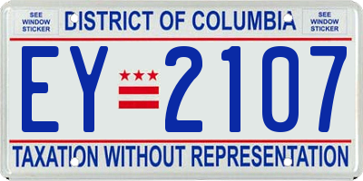 DC license plate EY2107