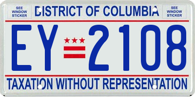 DC license plate EY2108