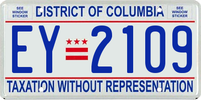 DC license plate EY2109