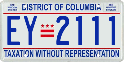 DC license plate EY2111