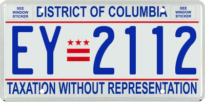 DC license plate EY2112