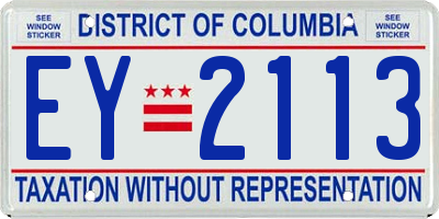 DC license plate EY2113
