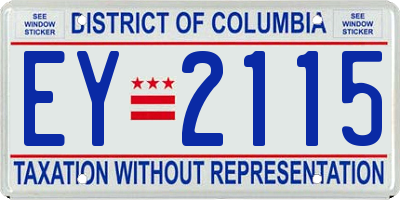 DC license plate EY2115