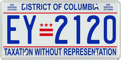 DC license plate EY2120