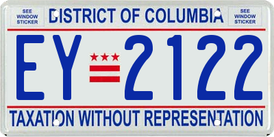 DC license plate EY2122